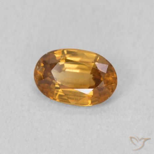 Circón Naranja óxido natural de 0.70 ct, Ovalada, VVS-VS
