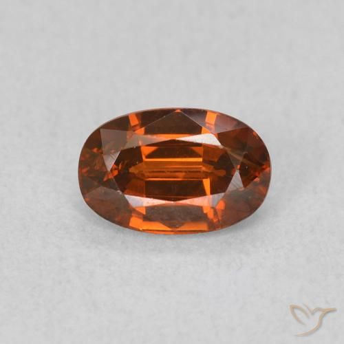 0.82ct Natural Naranja rojizo Circón, Ovalada, VVS-VS