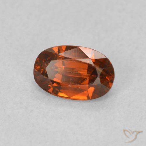 Circón Naranja rojizo natural de 0.82 ct, Ovalada, VVS-VS