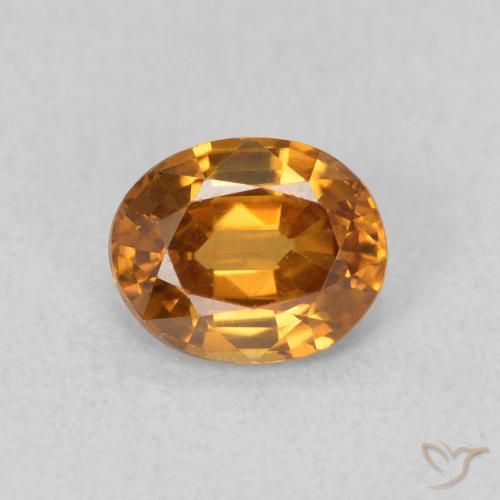 0.93ct Natural Naranja medio Circón, Ovalada, VVS-VS
