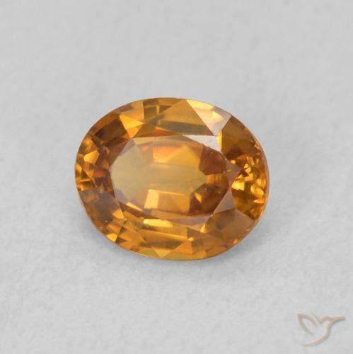 Circón Naranja medio natural de 0.93 ct, Ovalada, VVS-VS