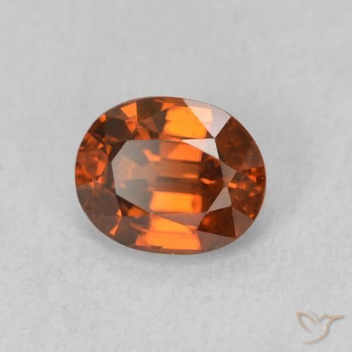 Circón Naranja oscuro natural de 0.99 ct, Ovalada, VVS-VS