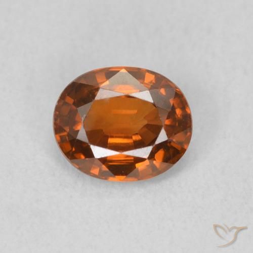 0.90ct Natural Naranja fuego Circón, Ovalada, VVS-VS