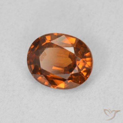 Circón Naranja fuego natural de 0.90 ct, Ovalada, VVS-VS