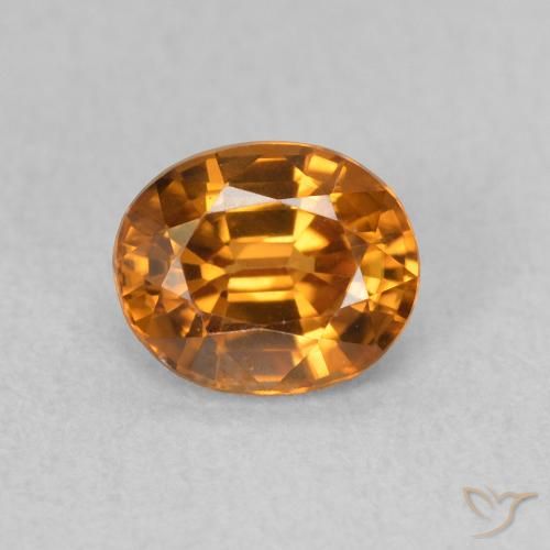 1.06ct Natural Naranja terroso Circón, Ovalada, VVS-VS