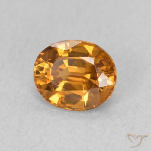 Circón Naranja terroso natural de 1.06 ct, Ovalada, VVS-VS