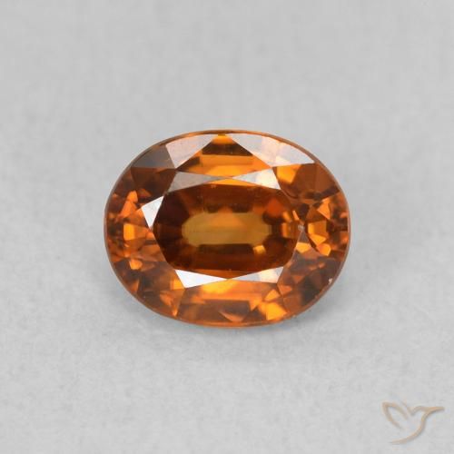 0.99ct Natural Naranja terroso Circón, Ovalada, VVS-VS