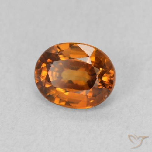Circón Naranja terroso natural de 0.99 ct, Ovalada, VVS-VS