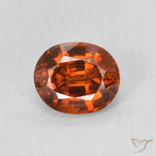 1.15ct Natural Naranja rojizo Circón, Ovalada, VVS-VS