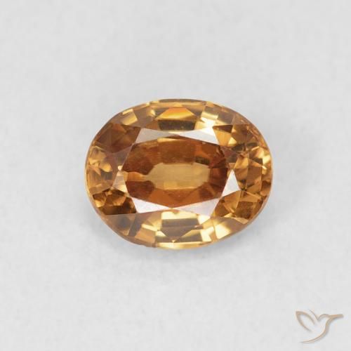0.93ct Natural Marrón naranja Circón, Ovalada, VVS