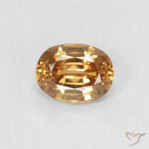 0.60ct Natural Durazno dorado Circón, Ovalada, VVS