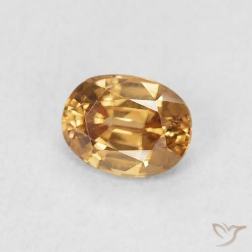 Circón Durazno dorado natural de 0.60 ct, Ovalada, VVS