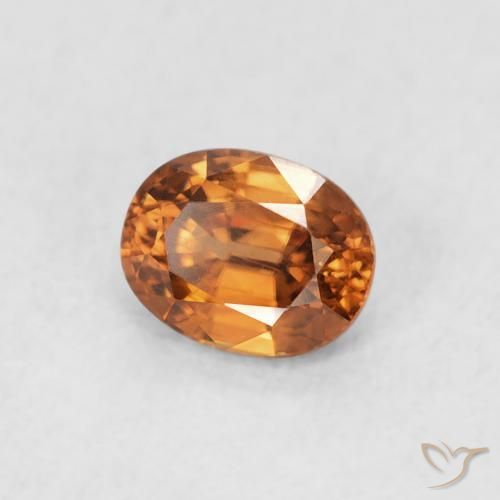 Circón Naranja oscuro natural de 0.63 ct, Ovalada, VVS
