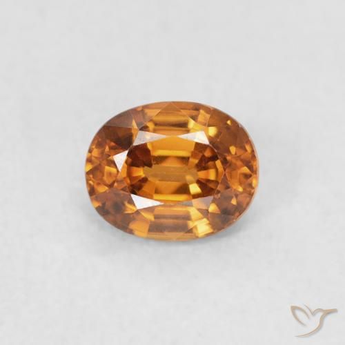 0.66ct Natural Naranja medio Circón, Ovalada, VVS