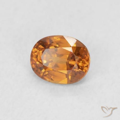 Circón Naranja medio natural de 0.66 ct, Ovalada, VVS