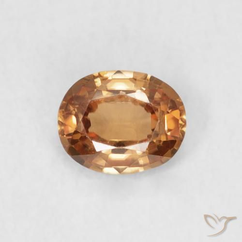0.54ct Natural Marrón naranja Circón, Ovalada, VVS