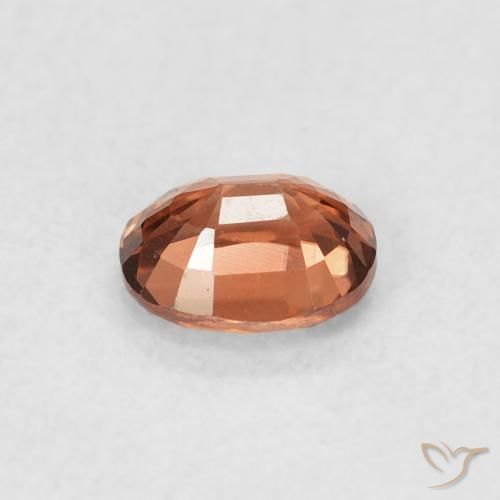 Circón Medium Dark-Orange natural de 0.62 ct, Ovalada, VVS