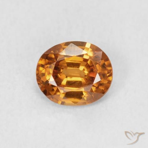 0.83ct Natural Marrón naranja Circón, Ovalada, VVS