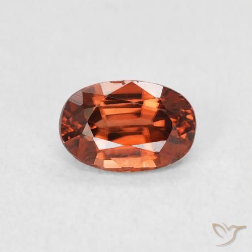 0.85ct Natural Naranja rojizo Circón, Ovalada, VVS-VS