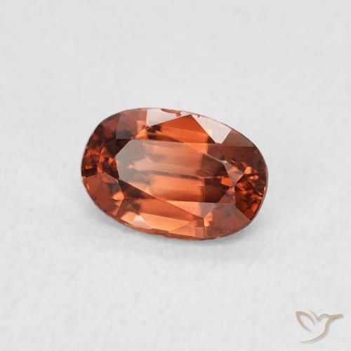 Circón Naranja rojizo natural de 0.85 ct, Ovalada, VVS-VS