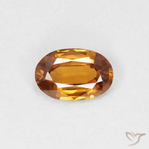 0.56ct Natural Naranja medio Circón, Ovalada, VVS