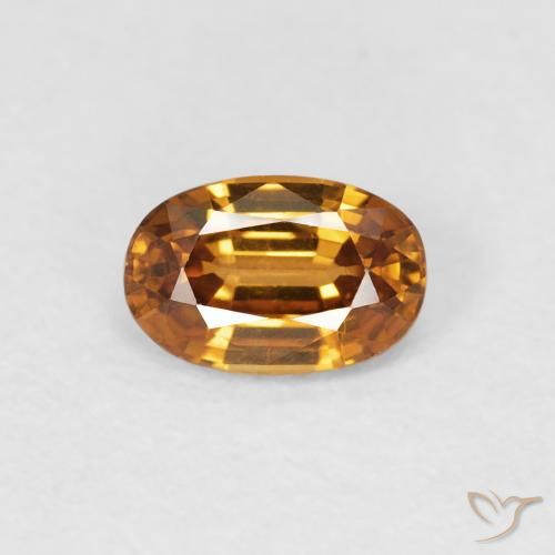 0.76ct Natural Naranja medio Circón, Ovalada, VVS-VS