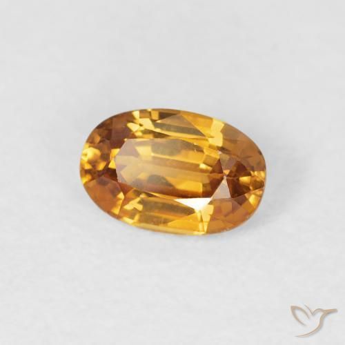 Circón Naranja medio natural de 0.76 ct, Ovalada, VVS-VS