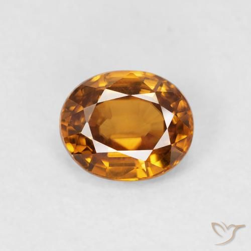 1.00ct Natural Naranja medio Circón, Ovalada, VVS-VS