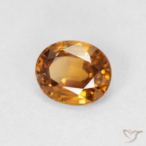 Circón Naranja medio natural de 1.00 ct, Ovalada, VVS-VS