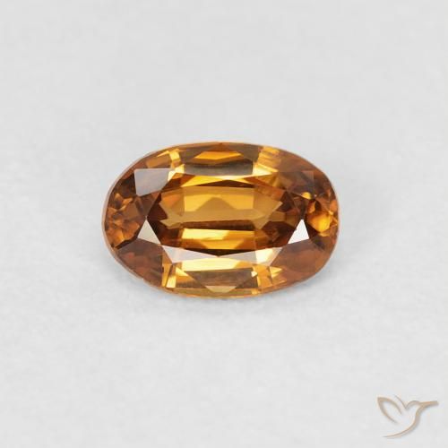 0.68ct Natural Marrón naranja Circón, Ovalada, VVS-VS