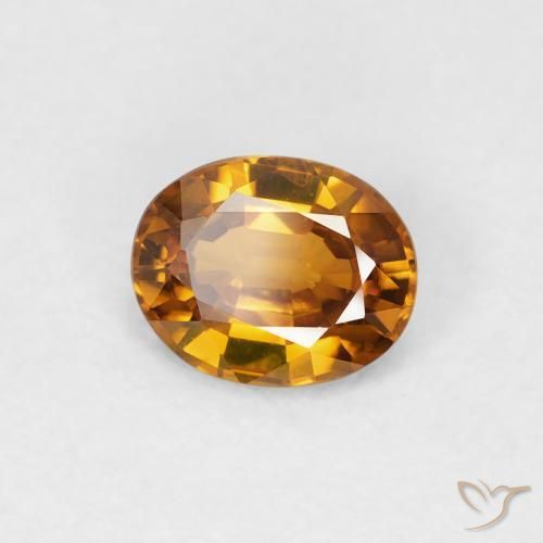 Circón Marrón naranja natural de 0.82 ct, Ovalada, VVS-VS
