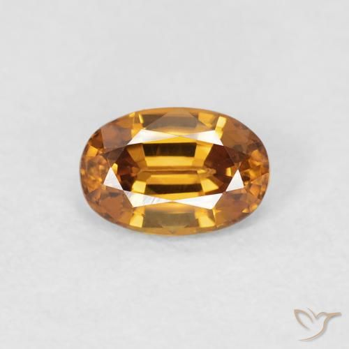 0.76ct Natural Naranja medio Circón, Ovalada, VVS-VS