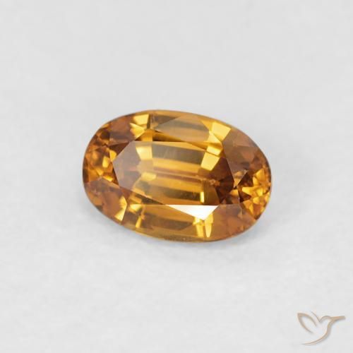 Circón Naranja medio natural de 0.76 ct, Ovalada, VVS-VS