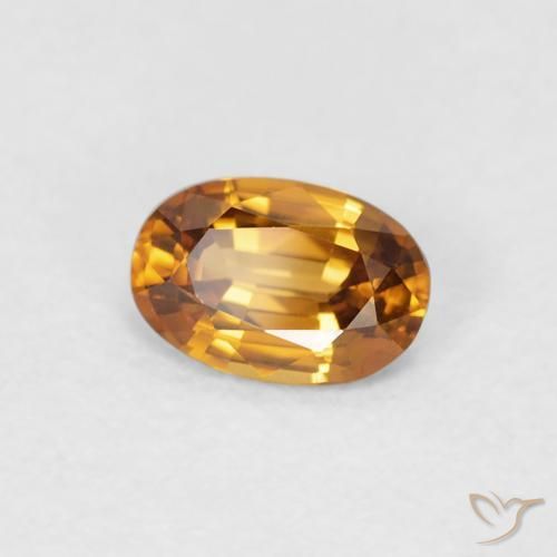 Circón Naranja medio natural de 0.69 ct, Ovalada, VVS-VS