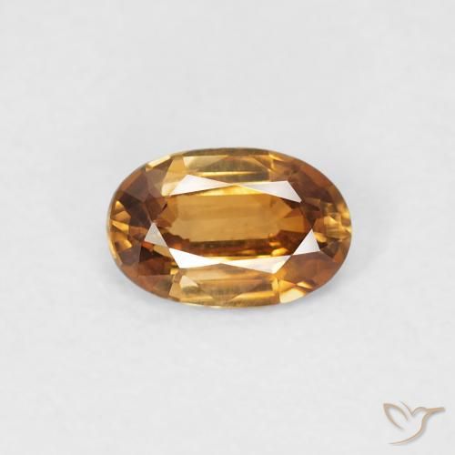 0.66ct Natural Marrón naranja Circón, Ovalada, VVS-VS