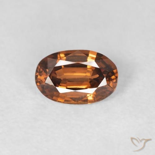 0.67ct Natural Naranja marrón intenso Circón, Ovalada, VVS