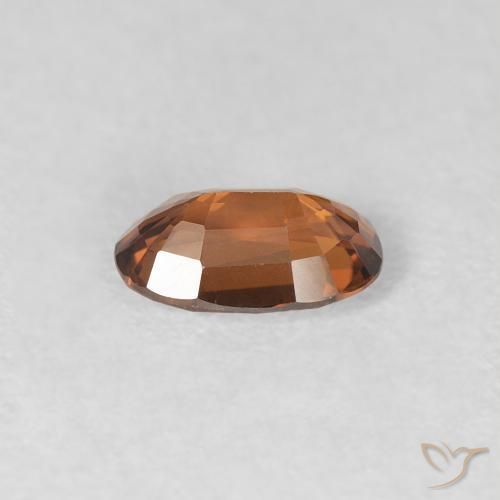 Circón Naranja marrón intenso natural de 0.67 ct, Ovalada, VVS