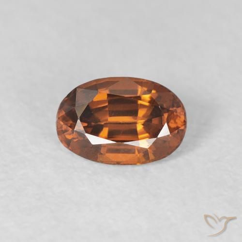 0.78ct Natural Naranja medio Circón, Ovalada, VVS