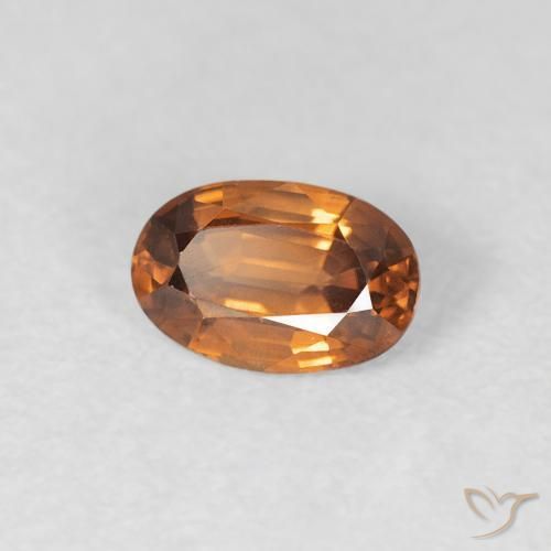 Circón Naranja terroso natural de 0.69 ct, Ovalada, VVS