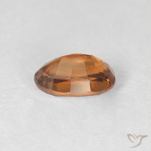 Circón Naranja oscuro natural de 0.84 ct, Ovalada, VVS-VS