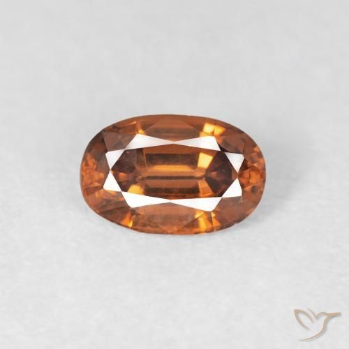 0.69ct Natural Naranja oscuro Circón, Ovalada, VVS