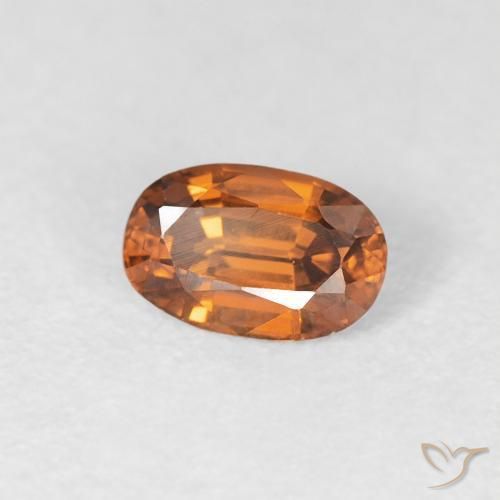 Circón Naranja oscuro natural de 0.69 ct, Ovalada, VVS