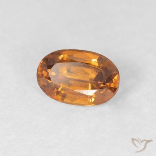 Circón Naranja oscuro natural de 0.75 ct, Ovalada, VVS