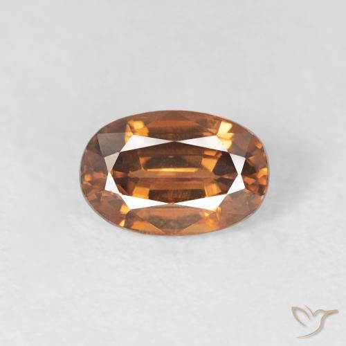 0.86ct Natural Naranja medio Circón, Ovalada, VVS