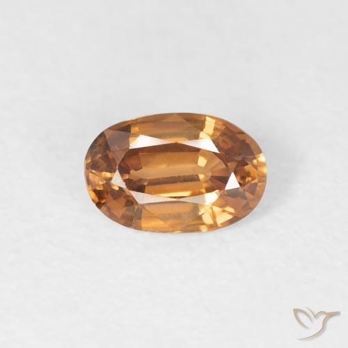 0.64ct Natural Naranja medio Circón, Ovalada, VVS