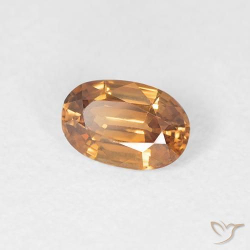 Circón Naranja medio natural de 0.64 ct, Ovalada, VVS