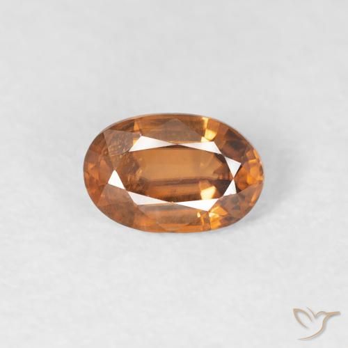 0.70ct Natural Marrón naranja Circón, Ovalada, VVS