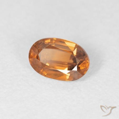 Circón Marrón naranja natural de 0.70 ct, Ovalada, VVS