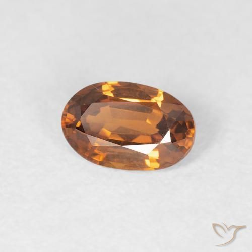 Circón Naranja medio natural de 0.67 ct, Ovalada, VVS