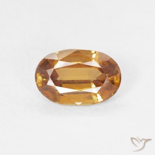 0.70ct Natural Naranja medio Circón, Ovalada, VVS